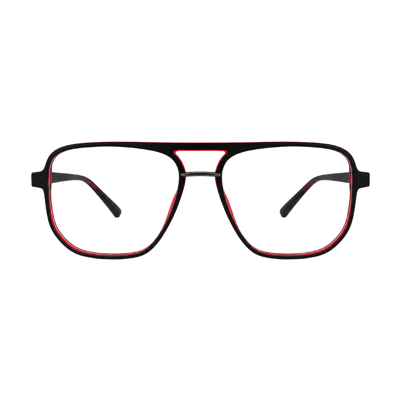 OS-JJ-3258 Large Square Aviator Optical Eyeglasses | Flat-Top Double Bridge Frame-zoom-