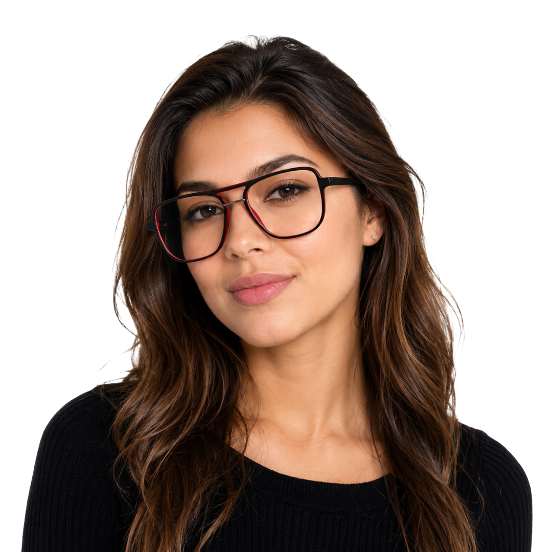 OS-JJ-3258 Large Square Aviator Optical Eyeglasses | Flat-Top Double Bridge Frame-zoom-60