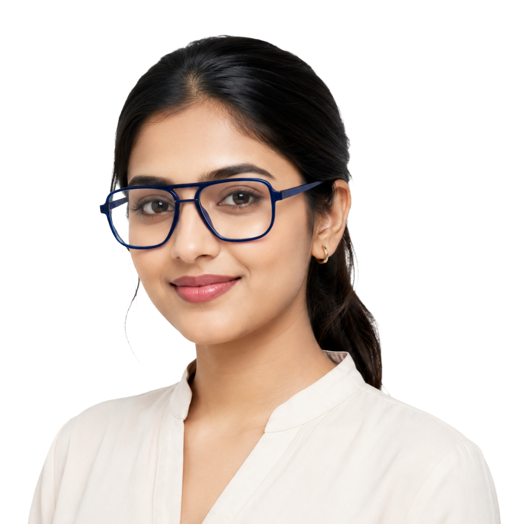 OS-JJ-3258 Large Square Aviator Optical Eyeglasses | Flat-Top Double Bridge Frame-42