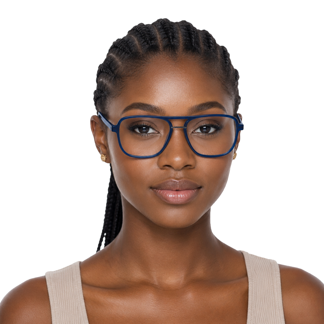 OS-JJ-3258 Large Square Aviator Optical Eyeglasses | Flat-Top Double Bridge Frame-zoom-45