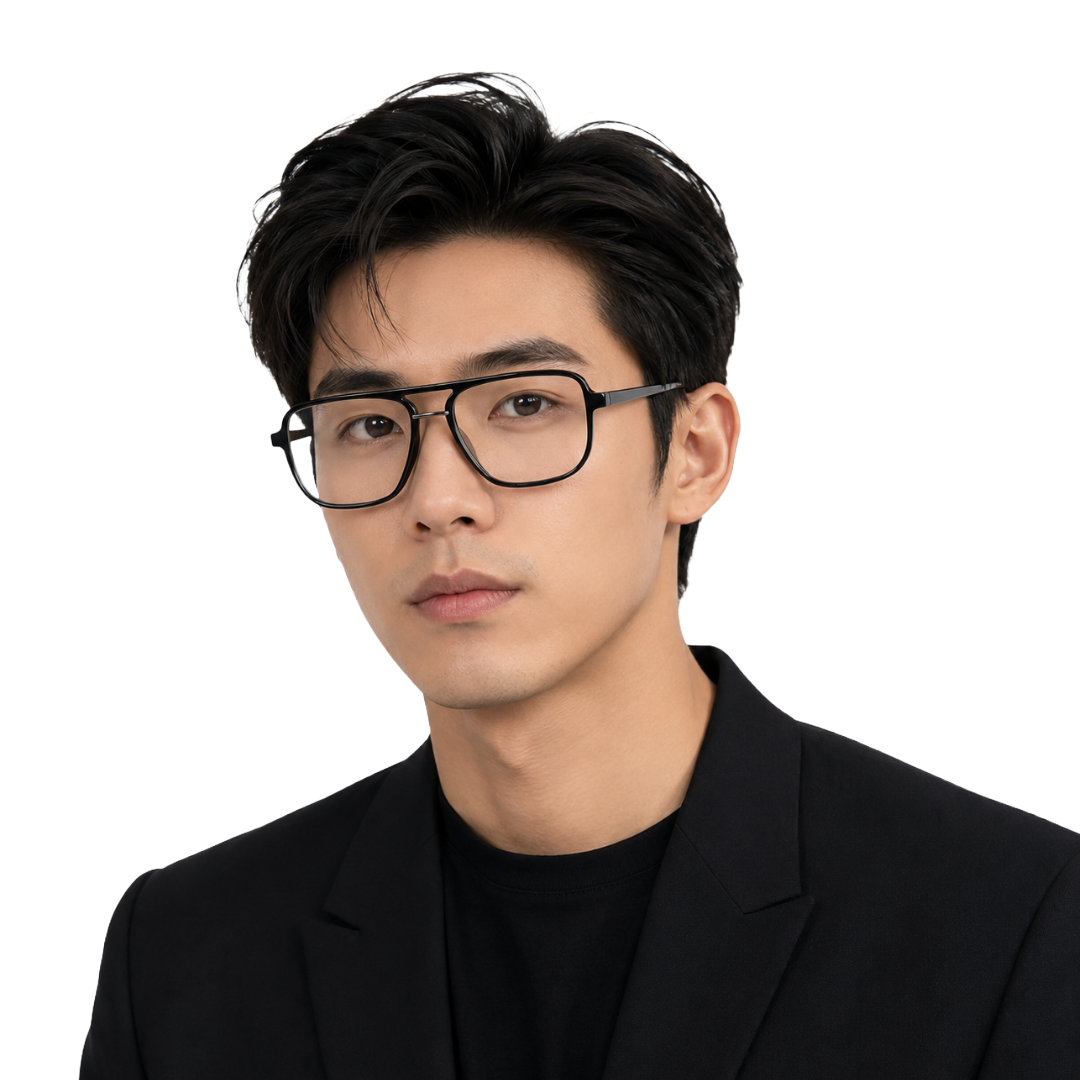 OS-JJ-3258 Large Square Aviator Optical Eyeglasses | Flat-Top Double Bridge Frame-zoom-18