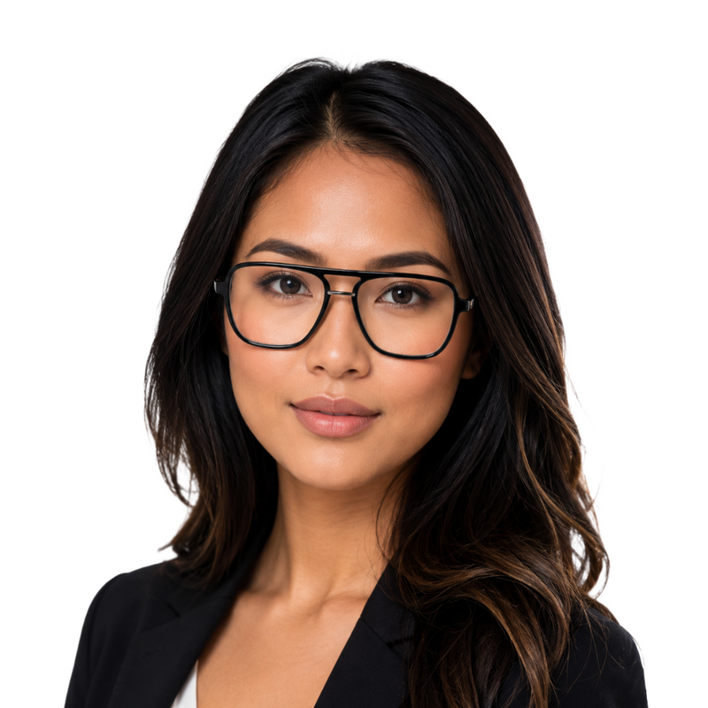 OS-JJ-3258 Large Square Aviator Optical Eyeglasses | Flat-Top Double Bridge Frame-zoom-