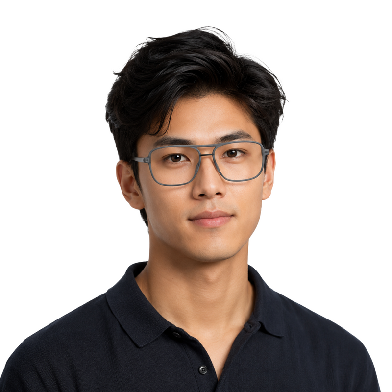 OS-JJ-3258 Large Square Aviator Optical Eyeglasses | Flat-Top Double Bridge Frame-zoom-