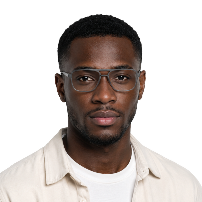 OS-JJ-3258 Large Square Aviator Optical Eyeglasses | Flat-Top Double Bridge Frame-zoom-