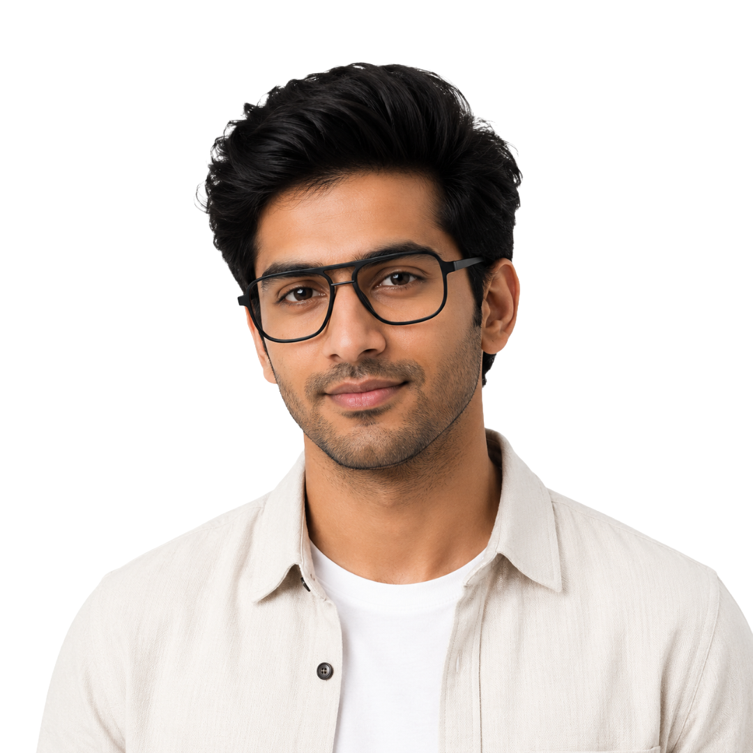 OS-JJ-3258 Large Square Aviator Optical Eyeglasses | Flat-Top Double Bridge Frame-zoom-7