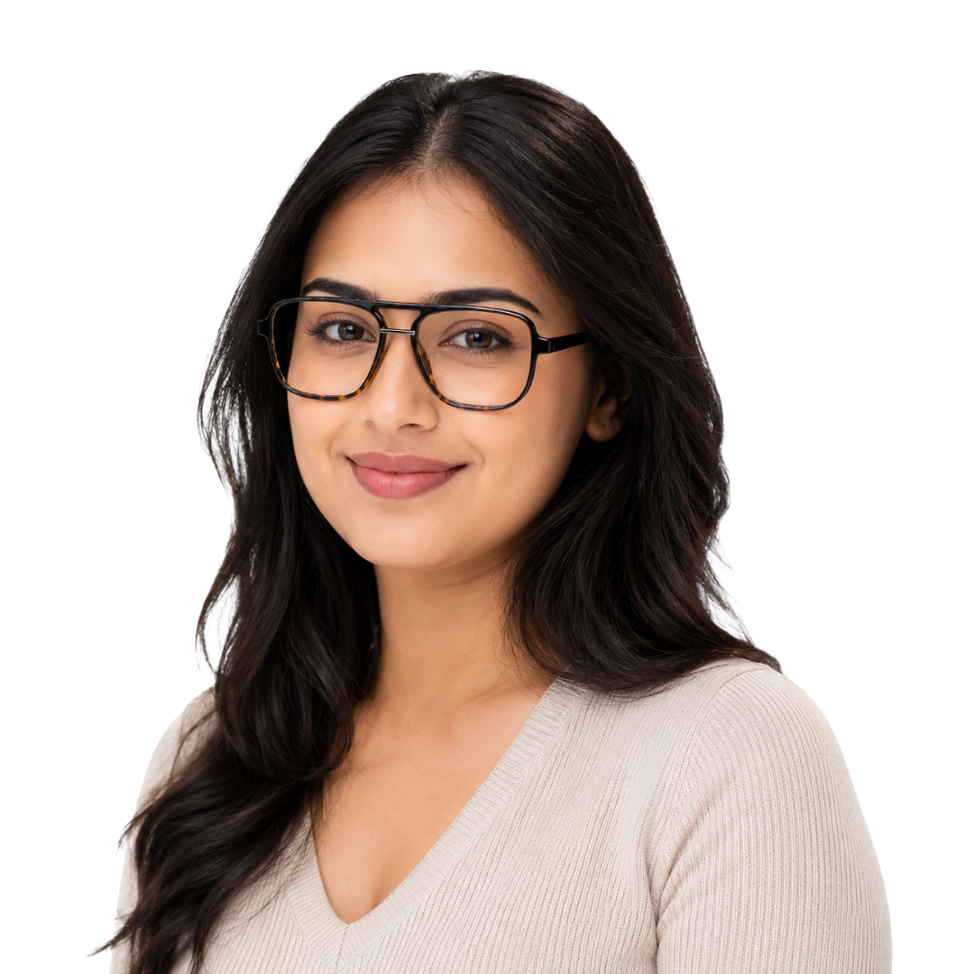 OS-JJ-3258 Large Square Aviator Optical Eyeglasses | Flat-Top Double Bridge Frame-zoom-33
