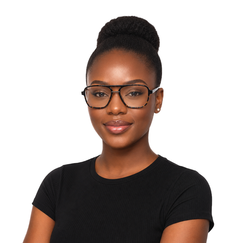 OS-JJ-3258 Large Square Aviator Optical Eyeglasses | Flat-Top Double Bridge Frame-zoom-