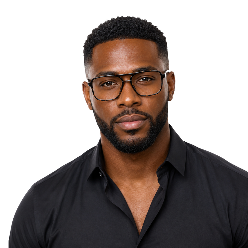 OS-JJ-3258 Large Square Aviator Optical Eyeglasses | Flat-Top Double Bridge Frame-zoom-