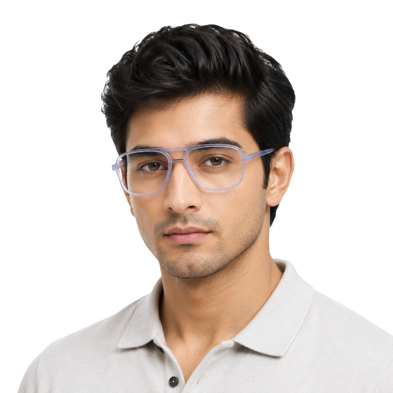 OS-JJ-3258 Large Square Aviator Optical Eyeglasses | Flat-Top Double Bridge Frame-zoom-