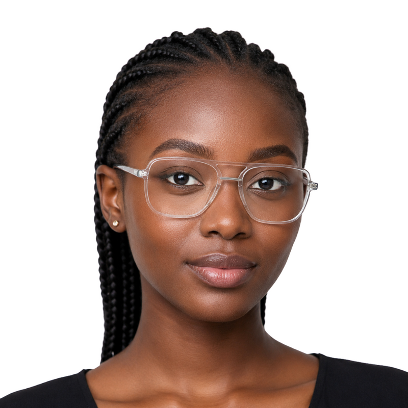 OS-JJ-3258 Large Square Aviator Optical Eyeglasses | Flat-Top Double Bridge Frame-zoom-