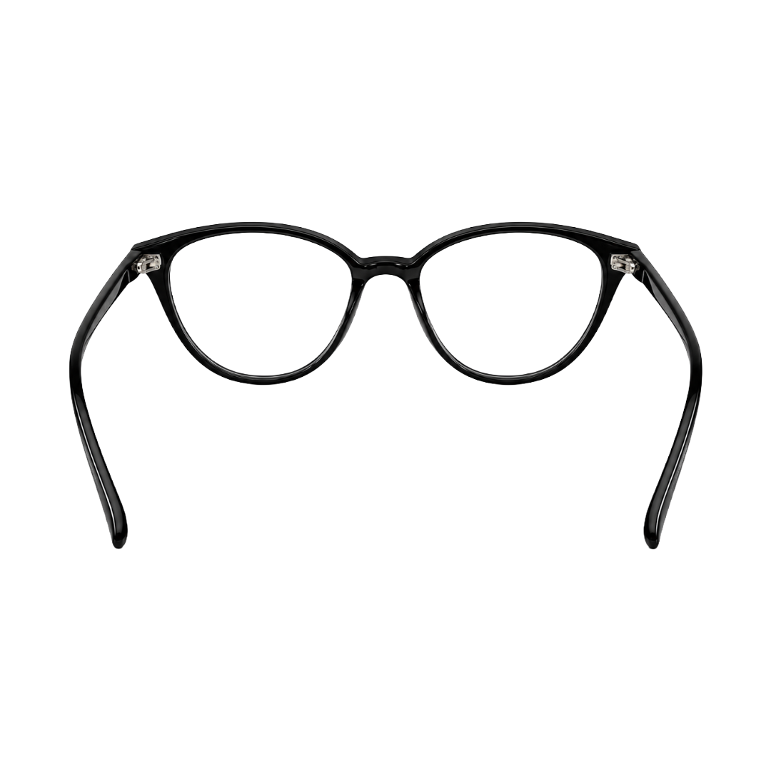 OS JJ 3318 Full-Rim Cat Eye Eyeglass Frame – Glossy Black Acetate Prescription Eyewear-zoom-4