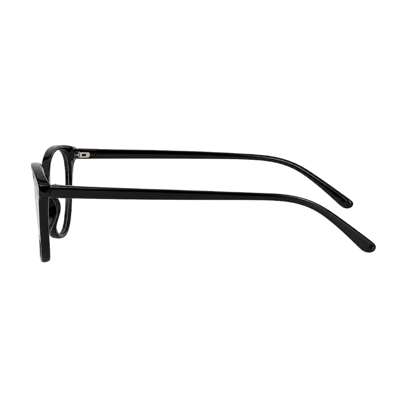 OS JJ 3318 Full-Rim Cat Eye Eyeglass Frame – Glossy Black Acetate Prescription Eyewear-zoom-