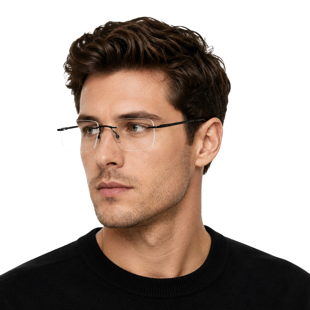 OS KZR TP Spring 89203 | Rimless Rectangular Prescription Eyeglasses-7