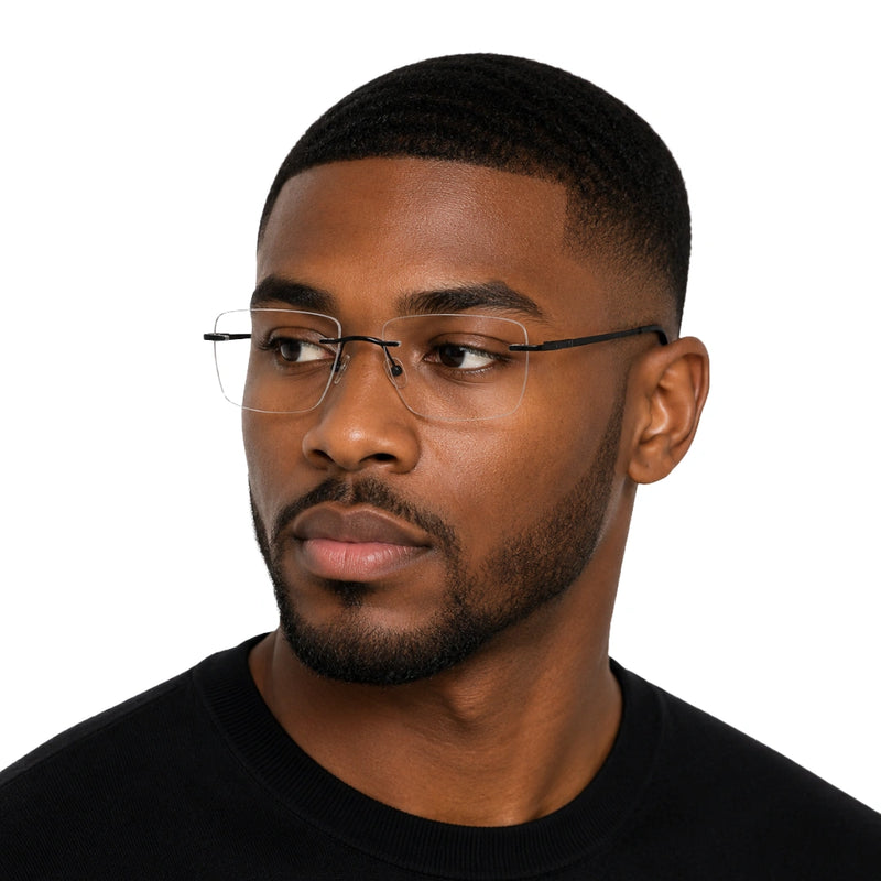 OS KZR TP Spring 89203 | Rimless Rectangular Prescription Eyeglasses-zoom-