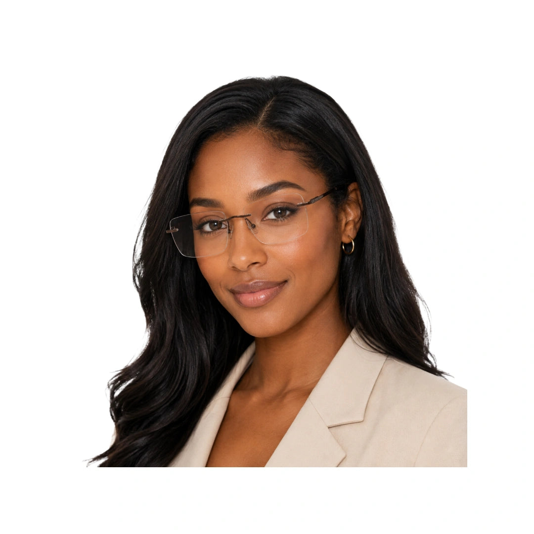 OS KZR TP Spring 89203 | Rimless Rectangular Prescription Eyeglasses-32