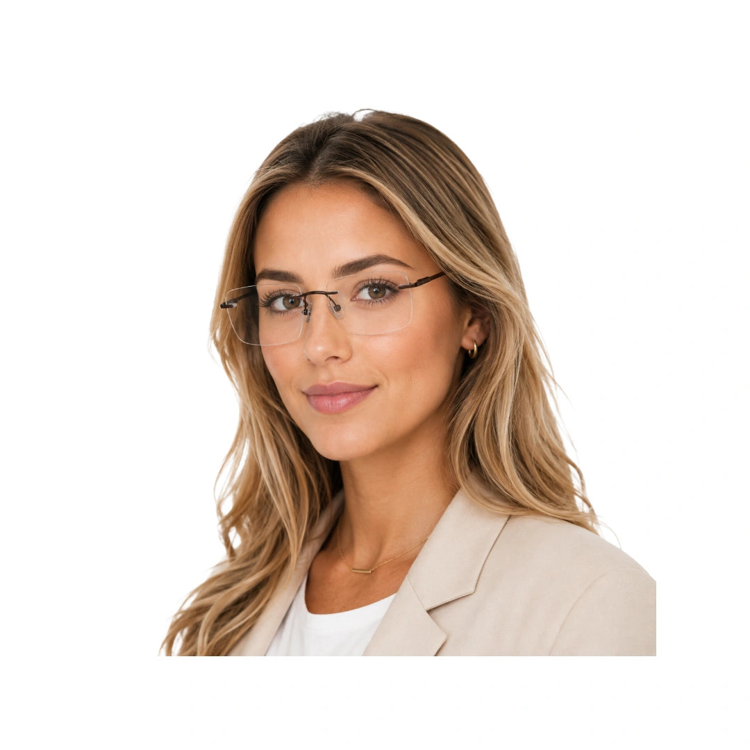 OS KZR TP Spring 89203 | Rimless Rectangular Prescription Eyeglasses-zoom-34