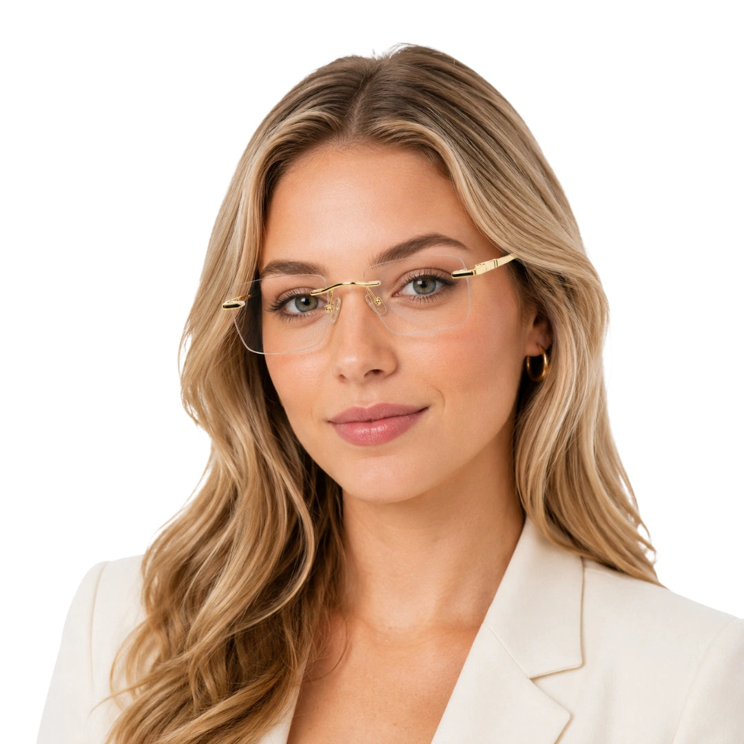 OS KZR TP Spring 89203 | Rimless Rectangular Prescription Eyeglasses-14