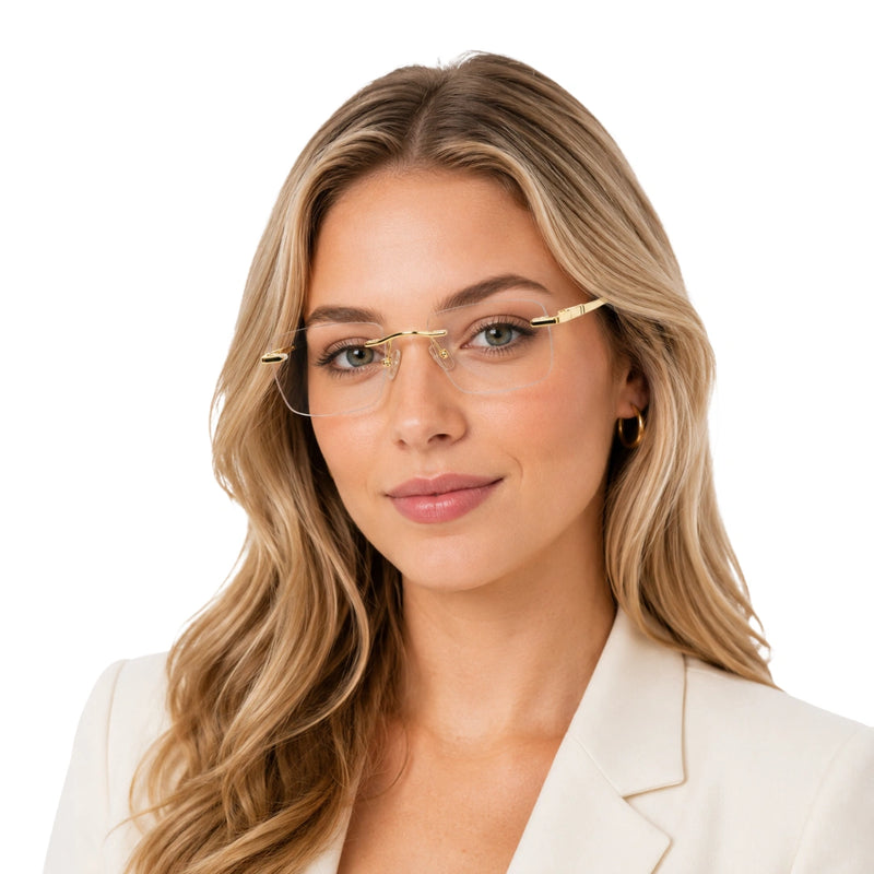 OS KZR TP Spring 89203 | Rimless Rectangular Prescription Eyeglasses-zoom-