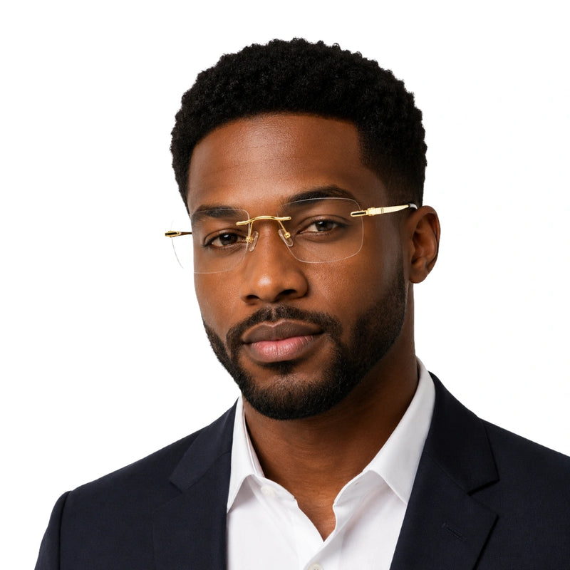 OS KZR TP Spring 89203 | Rimless Rectangular Prescription Eyeglasses-zoom-