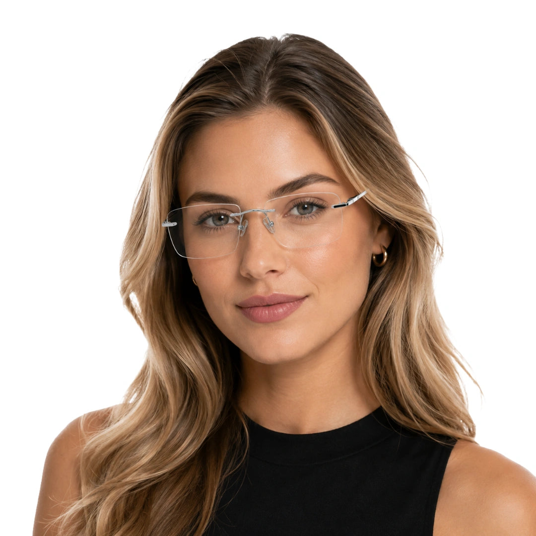 OS KZR TP Spring 89203 | Rimless Rectangular Prescription Eyeglasses-23