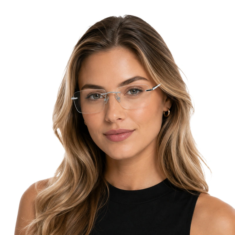 OS KZR TP Spring 89203 | Rimless Rectangular Prescription Eyeglasses-zoom-