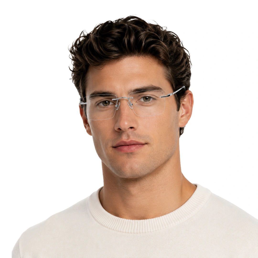 OS KZR TP Spring 89203 | Rimless Rectangular Prescription Eyeglasses-24