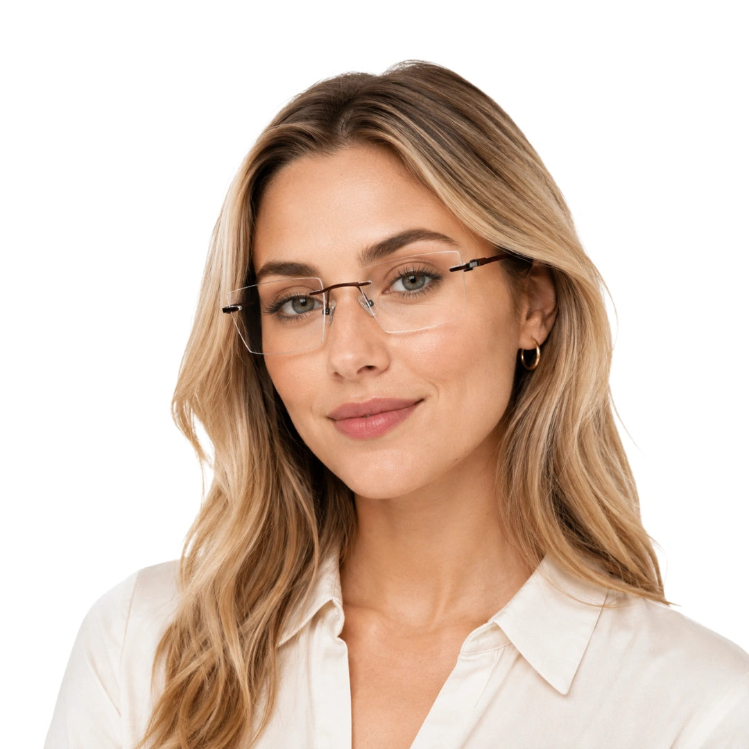 OS KZR TP Spring 89204 – Rimless Square Eyeglasses | Lightweight Prescription Frames-15