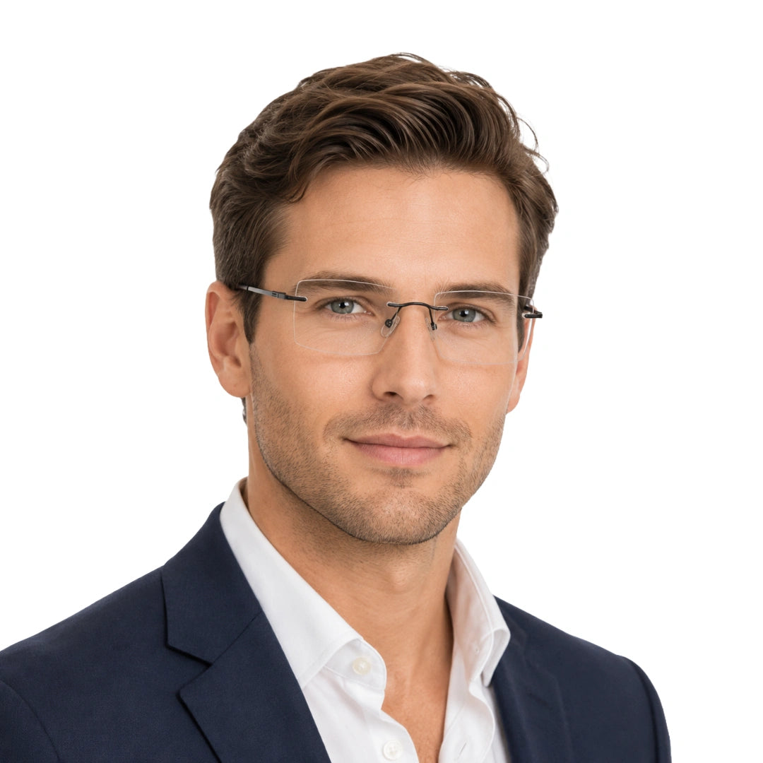 OS KZR TP Spring 89204 – Rimless Square Eyeglasses | Lightweight Prescription Frames-zoom-7