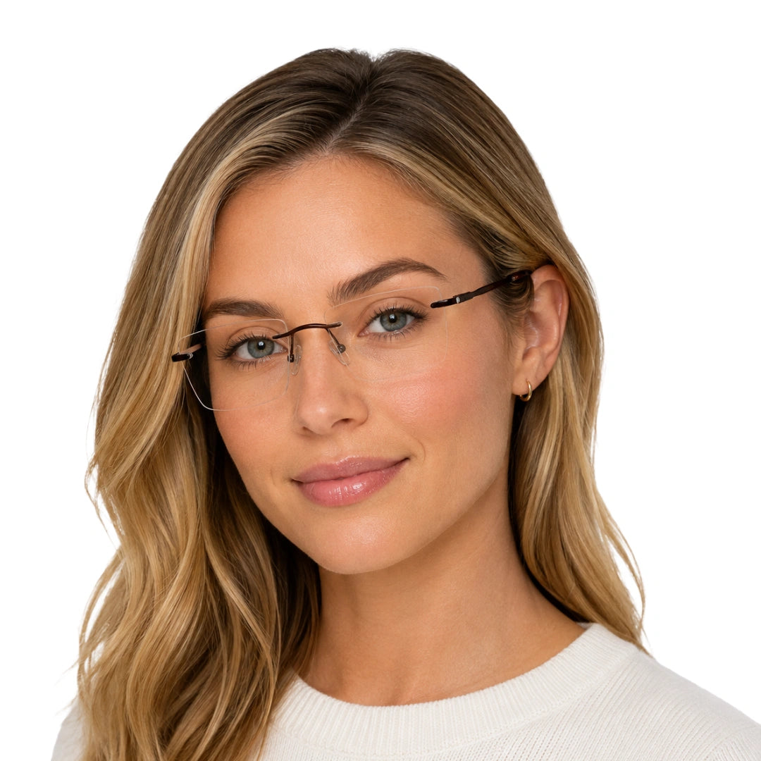 OS KZR TP Spring 89207 – Rimless Rectangular Eyeglasses | Lightweight Prescription Frames-6