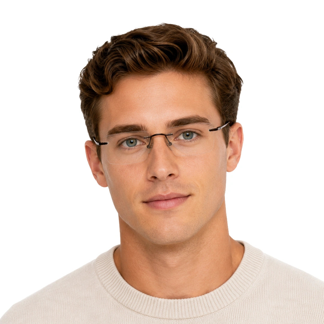 OS KZR TP Spring 89207 – Rimless Rectangular Eyeglasses | Lightweight Prescription Frames-zoom-7