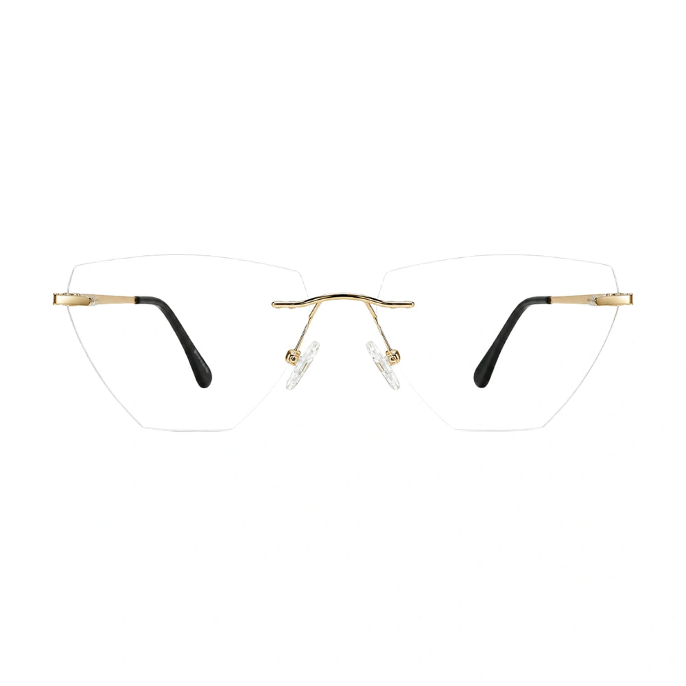 OS KZR TP Spring 89208 – Rimless Cat-Eye Eyeglasses | Lightweight Prescription Frames