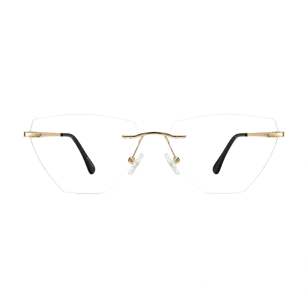 OS KZR TP Spring 89208 – Rimless Cat-Eye Eyeglasses | Lightweight Prescription Frames