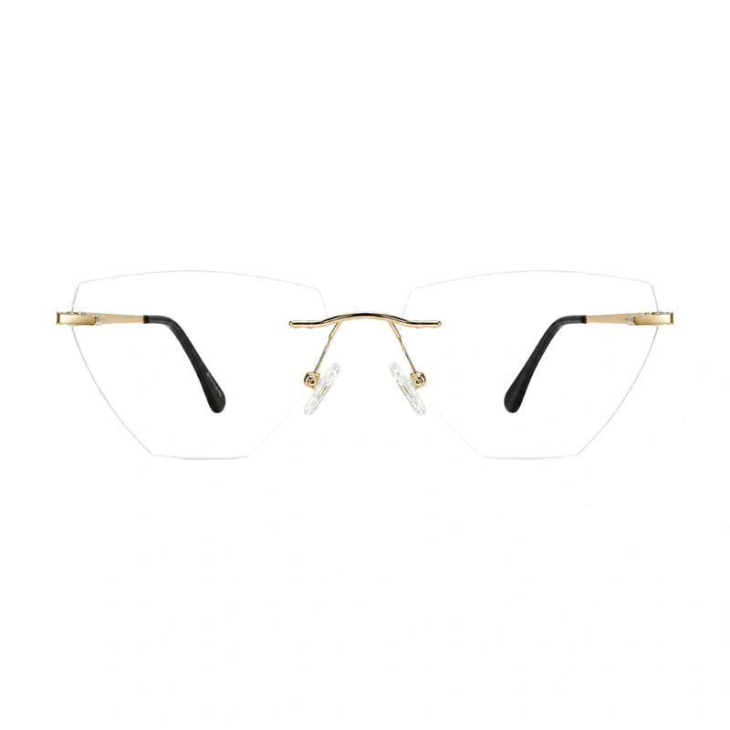 OS KZR TP Spring 89208 – Rimless Cat-Eye Eyeglasses | Lightweight Prescription Frames-zoom-