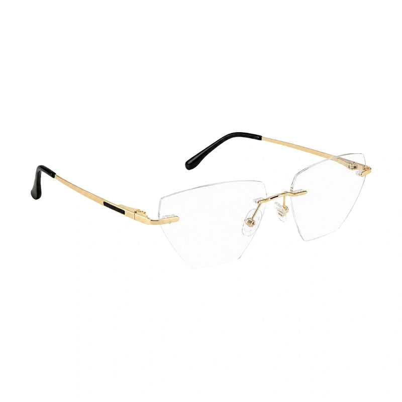 OS KZR TP Spring 89208 – Rimless Cat-Eye Eyeglasses | Lightweight Prescription Frames-zoom-