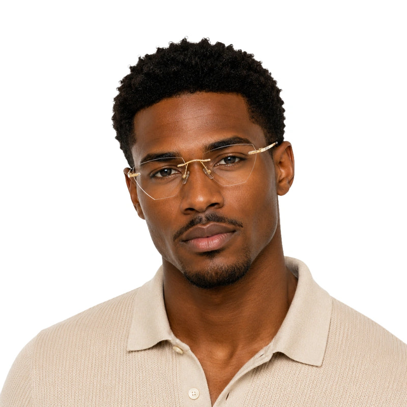 OS KZR TP Spring 89208 – Rimless Cat-Eye Eyeglasses | Lightweight Prescription Frames-zoom-