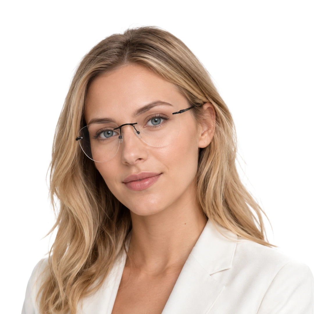 OS KZR TP Spring 89210 – Rimless Round Square Eyeglasses | Lightweight Prescription Frames-zoom-15