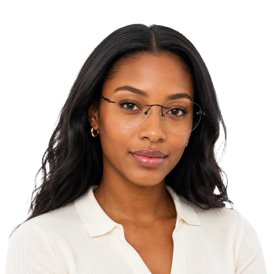 OS KZR TP Spring 89210 – Rimless Round Square Eyeglasses | Lightweight Prescription Frames-17