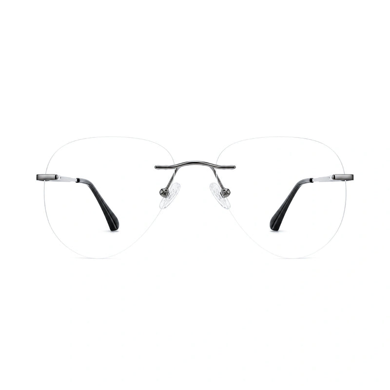 OS KZR TP Spring 89210 – Rimless Round Square Eyeglasses | Lightweight Prescription Frames-zoom-