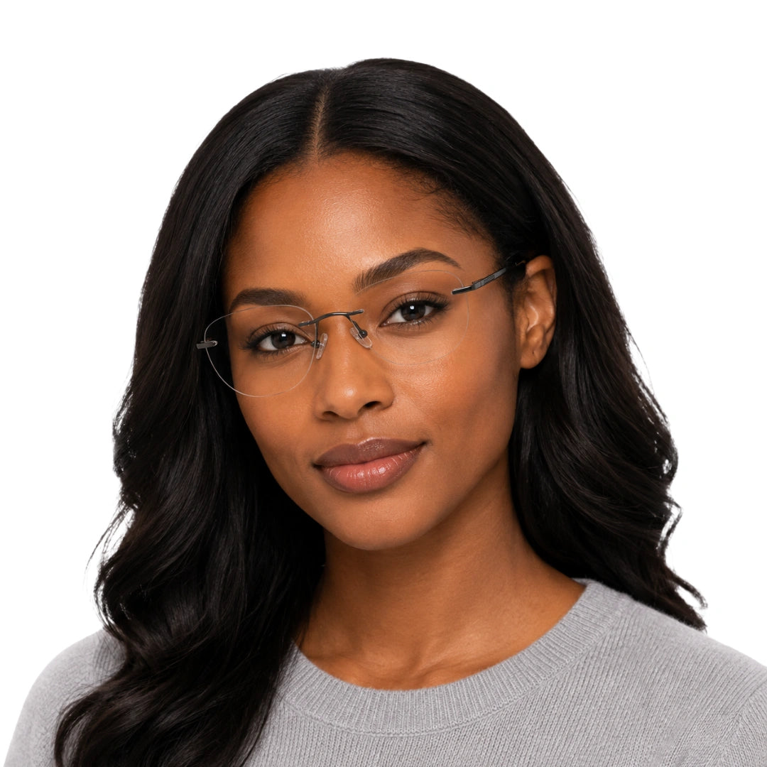 OS KZR TP Spring 89210 – Rimless Round Square Eyeglasses | Lightweight Prescription Frames-26