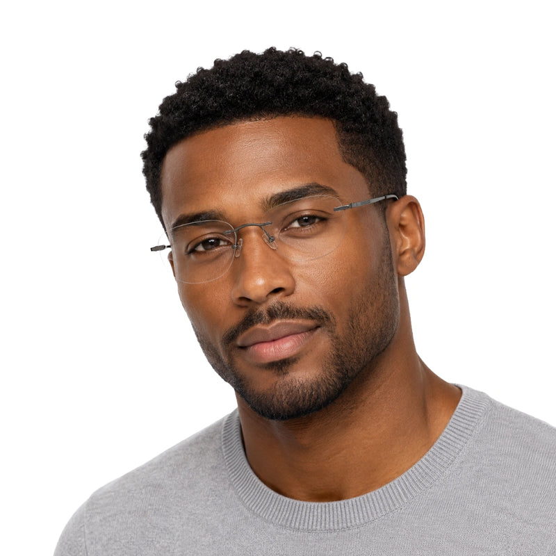 OS KZR TP Spring 89210 – Rimless Round Square Eyeglasses | Lightweight Prescription Frames-zoom-