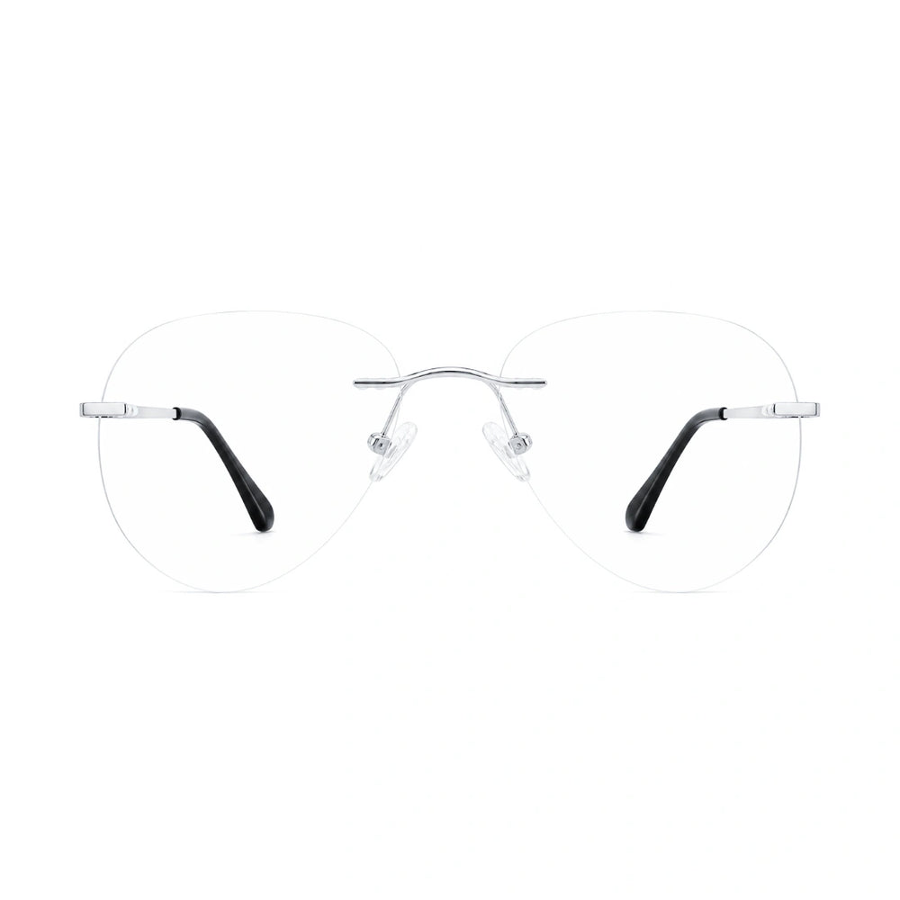 OS KZR TP Spring 89210 – Rimless Round Square Eyeglasses | Lightweight Prescription Frames