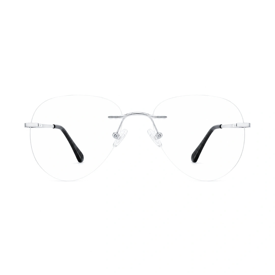 OS KZR TP Spring 89210 – Rimless Round Square Eyeglasses | Lightweight Prescription Frames-1