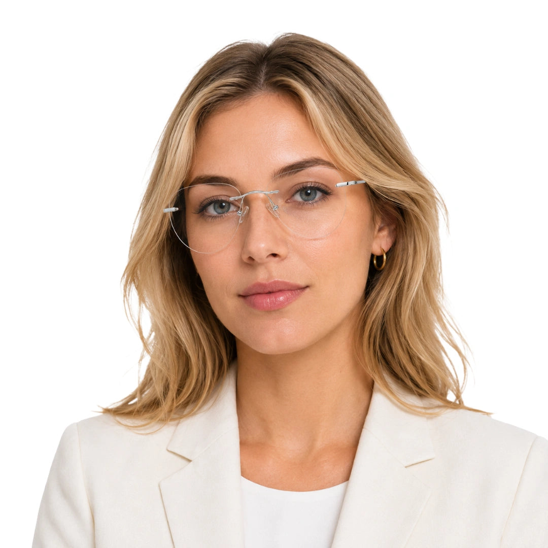 OS KZR TP Spring 89210 – Rimless Round Square Eyeglasses | Lightweight Prescription Frames-zoom-6