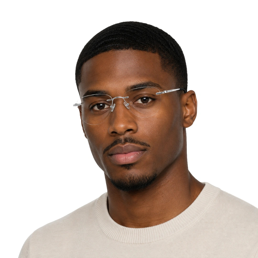 OS KZR TP Spring 89210 – Rimless Round Square Eyeglasses | Lightweight Prescription Frames-9
