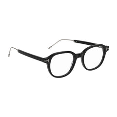OS Love My Country 69208 geometric round prescription eyeglasses in black, angled view