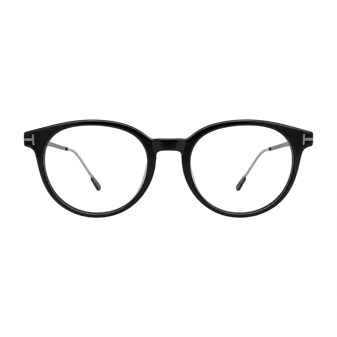 OS Love My Country 69209 round full-rim prescription eyeglasses in glossy black, front view
