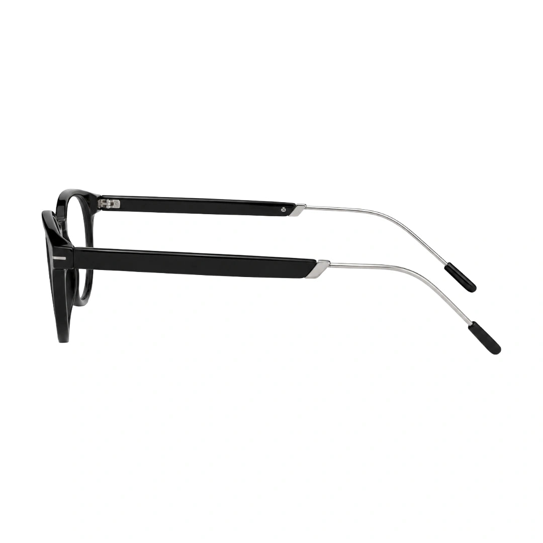 OS Love My Country 69209 round full-rim prescription eyeglasses in glossy black, side profile view