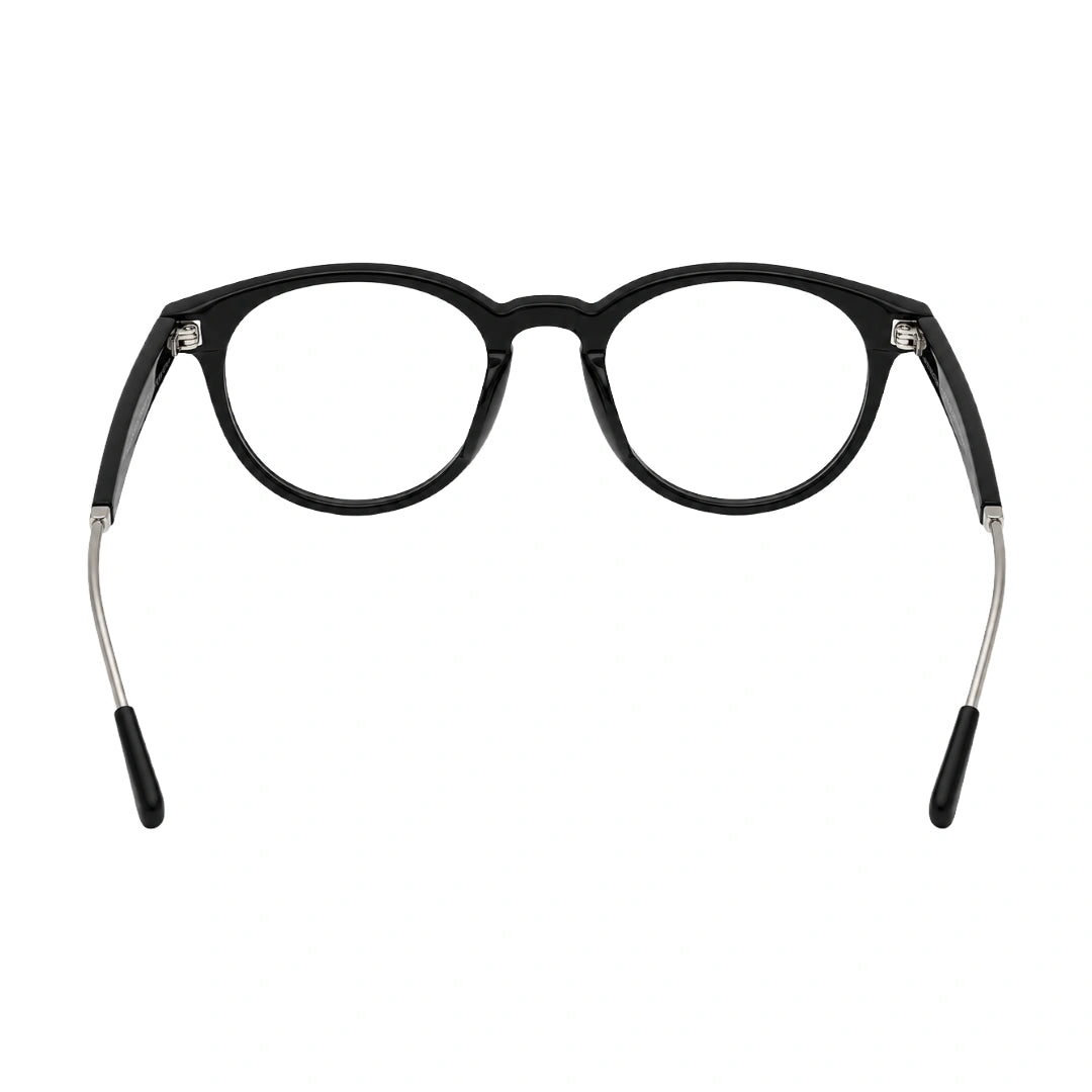 OS Love My Country 69209 round full-rim prescription eyeglasses in glossy black, rear view