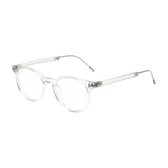 OS Love My Country 69209 round full-rim prescription eyeglasses in transparent, three-quarter angled view