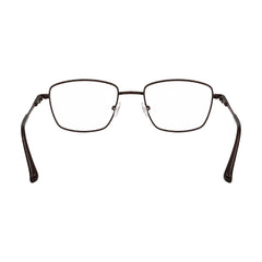 OS PrismX 75101 rectangular full-rim metal eyeglasses in brown, rear view